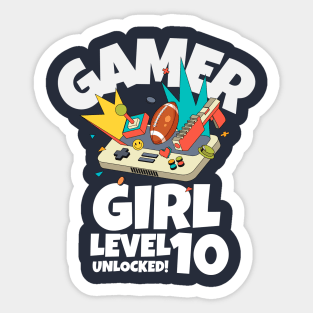 Gamer Girl Level 10 Unlocked! Sticker